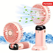 Portable Handheld Fan with LED Display Rechargeable Quiet USB Mini Fan for Indoor Outdoor Use