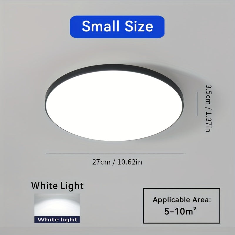 Ultra-Thin Round LED Ceiling Light Black White for Living Room Bedroom Kitchen
