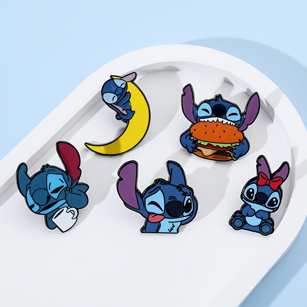 Set of 8 Cartoon Animal Enamel Pins for Backpacks and Clothing Cute Brooch Badges for Gifts