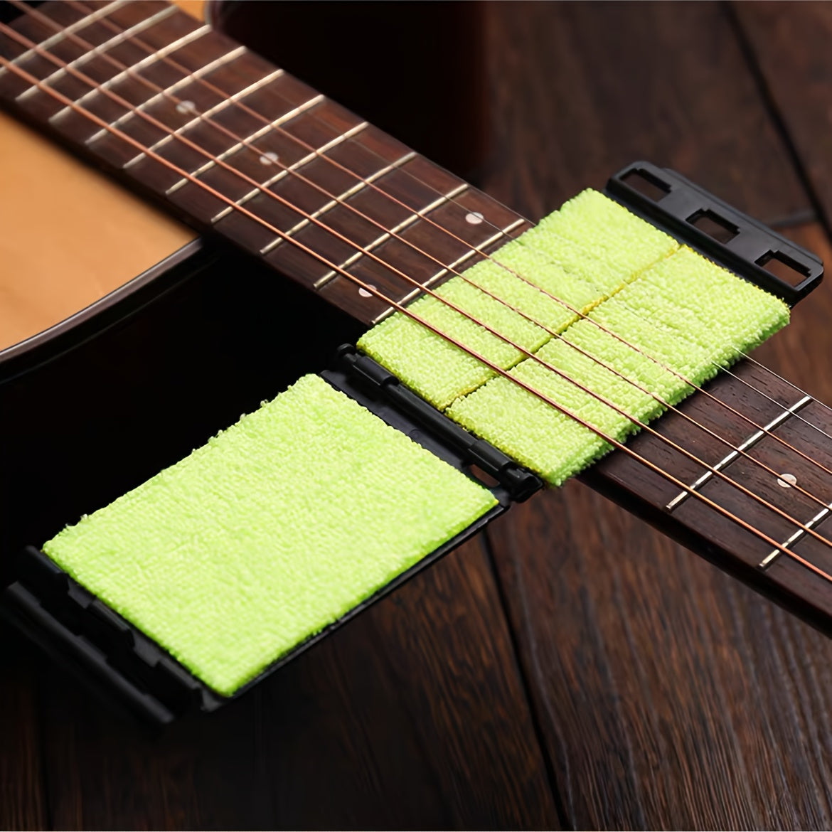 Guitar and Bass String Cleaning Tool Fingerboard Brush Anti-Rust Maintenance Accessory Black Plastic
