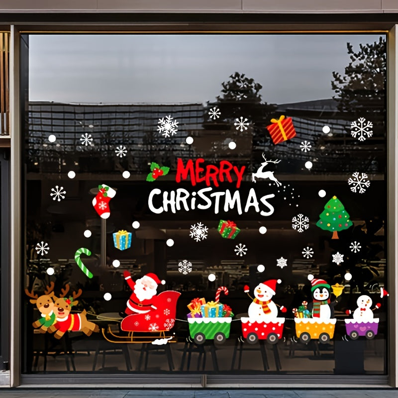 137 Christmas Snowflake Window Clings PVC Static Stickers for Glass Winter Decor