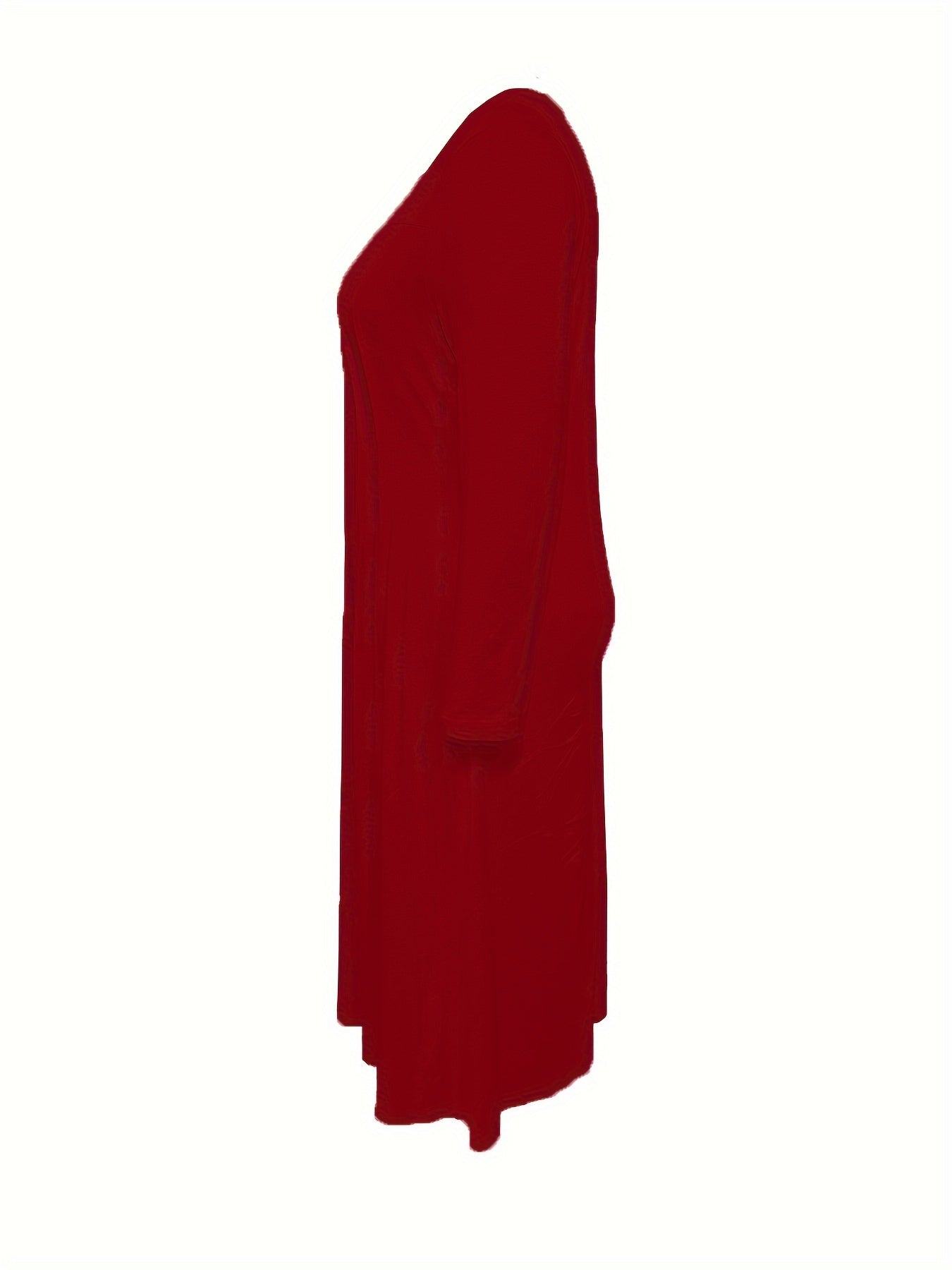 Платье большого размера из полиэстера с трикотажной посадкой и расклешением, с драпированным круглым вырезом, для всех сезонов