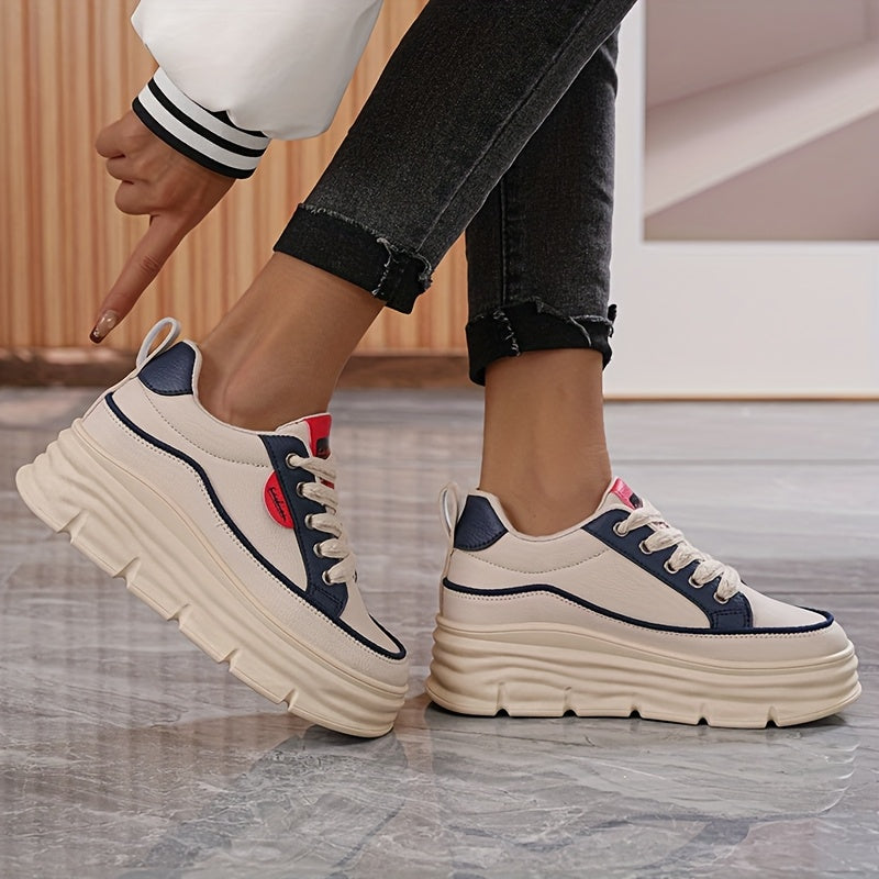 Ladies' Casual Sports Shoes With Thick Sponge Sole Plus Size Patchwork