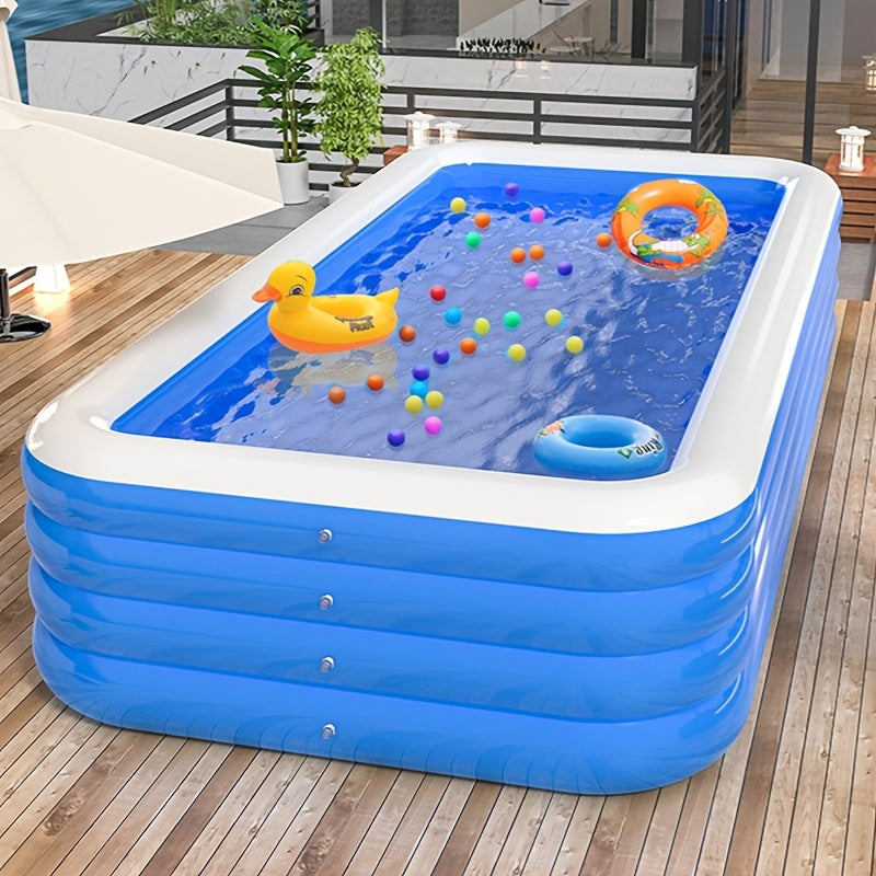 Extra Large PVC Inflatable Swimming Pool for Adults and Families 304.8x436.88x165.1 cm Portable Water Park Summer Fun