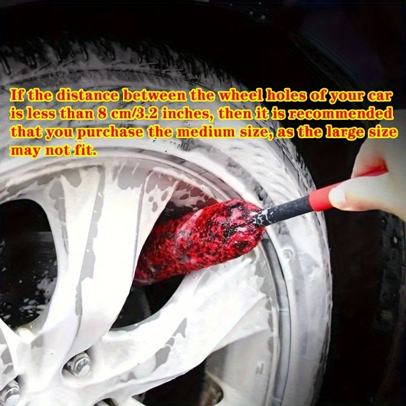 Auto Detailing Brush Flexible Fleece Bristles for Car Rims and Tires