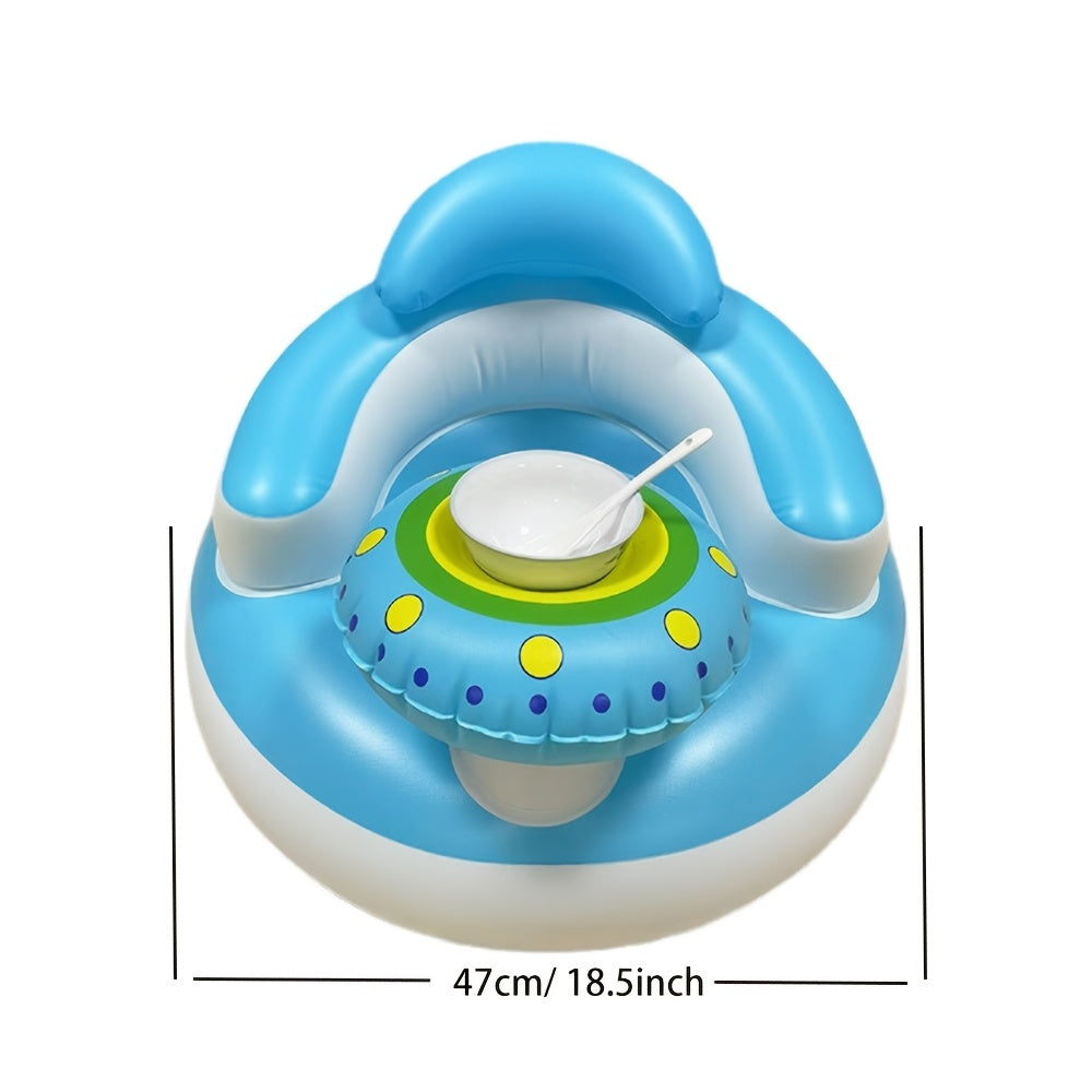 Inflatable Kids Seat for 3-36 Months with Built-In Pump Soft PVC Pink Blue