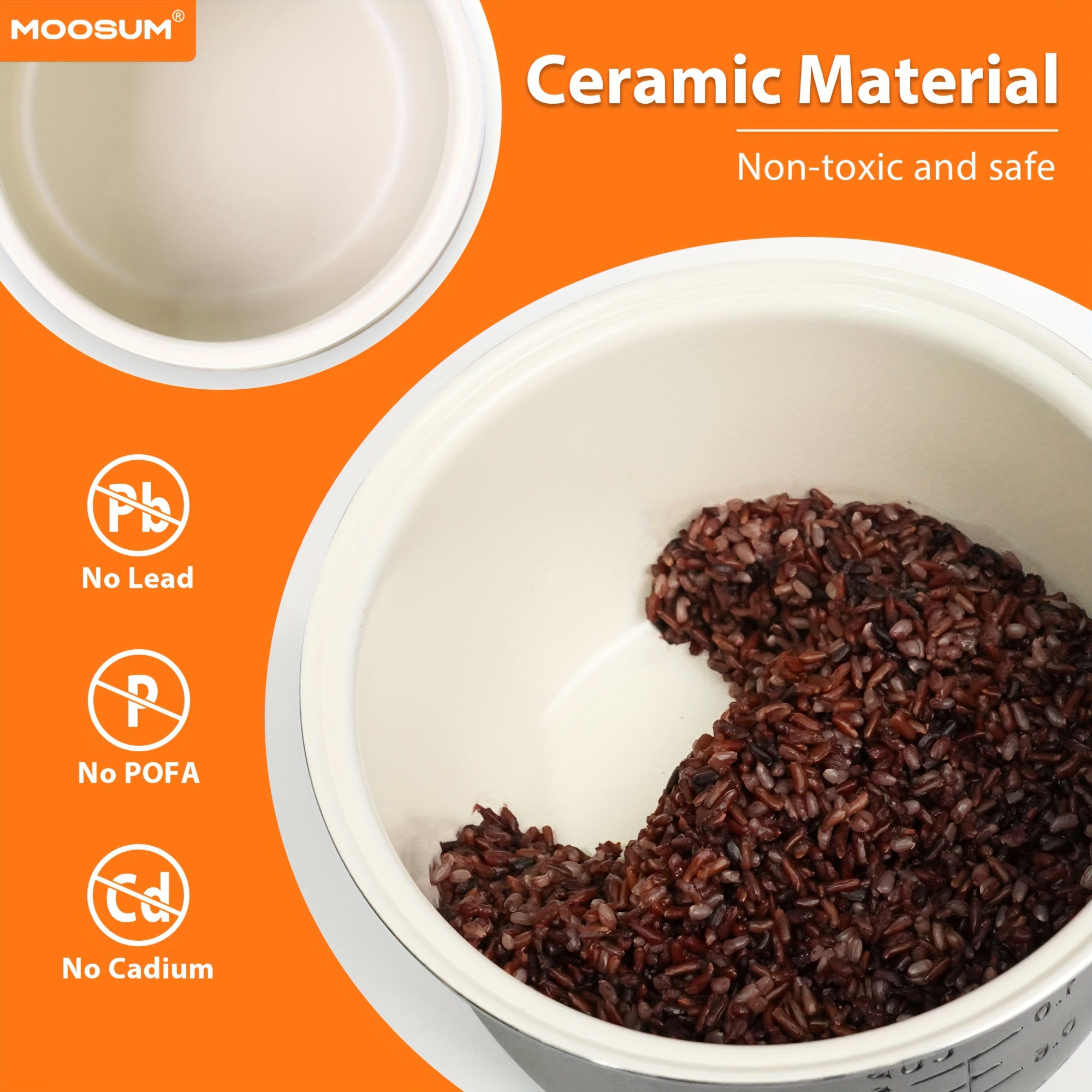 Rice Cooker 0.8L One-Button Operation Keep Warm Steam Insert Spoon Cup