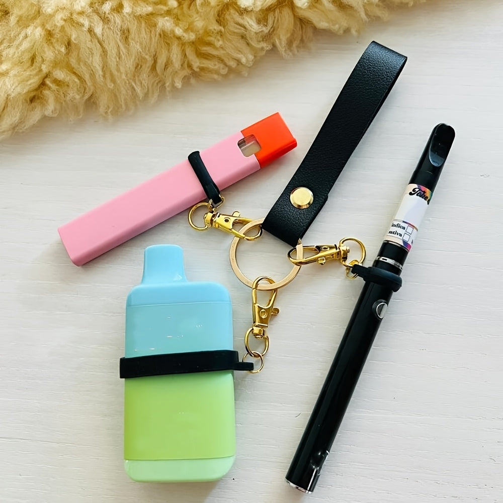 Unisex PU Leather Vape Holder Wristlet Pen Strap for Large and Small Devices
