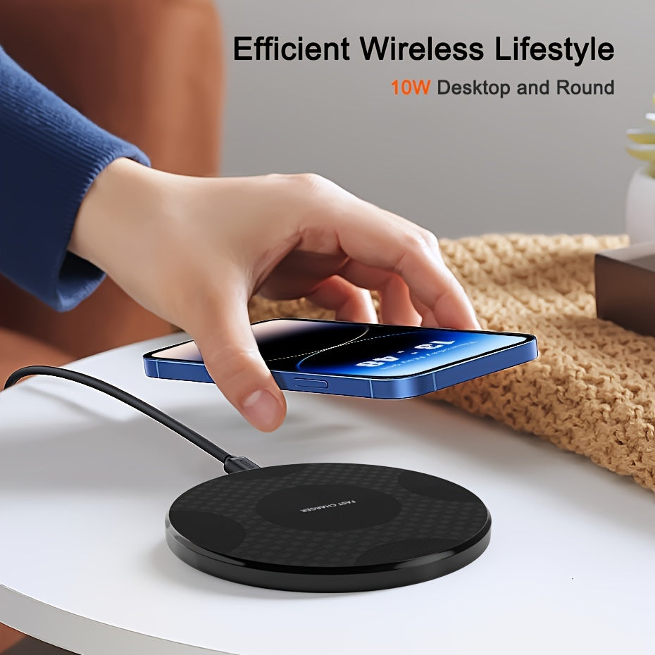 Cargador inalámbrico rápido de 10W alimentado por USB con indicador de carga para teléfonos