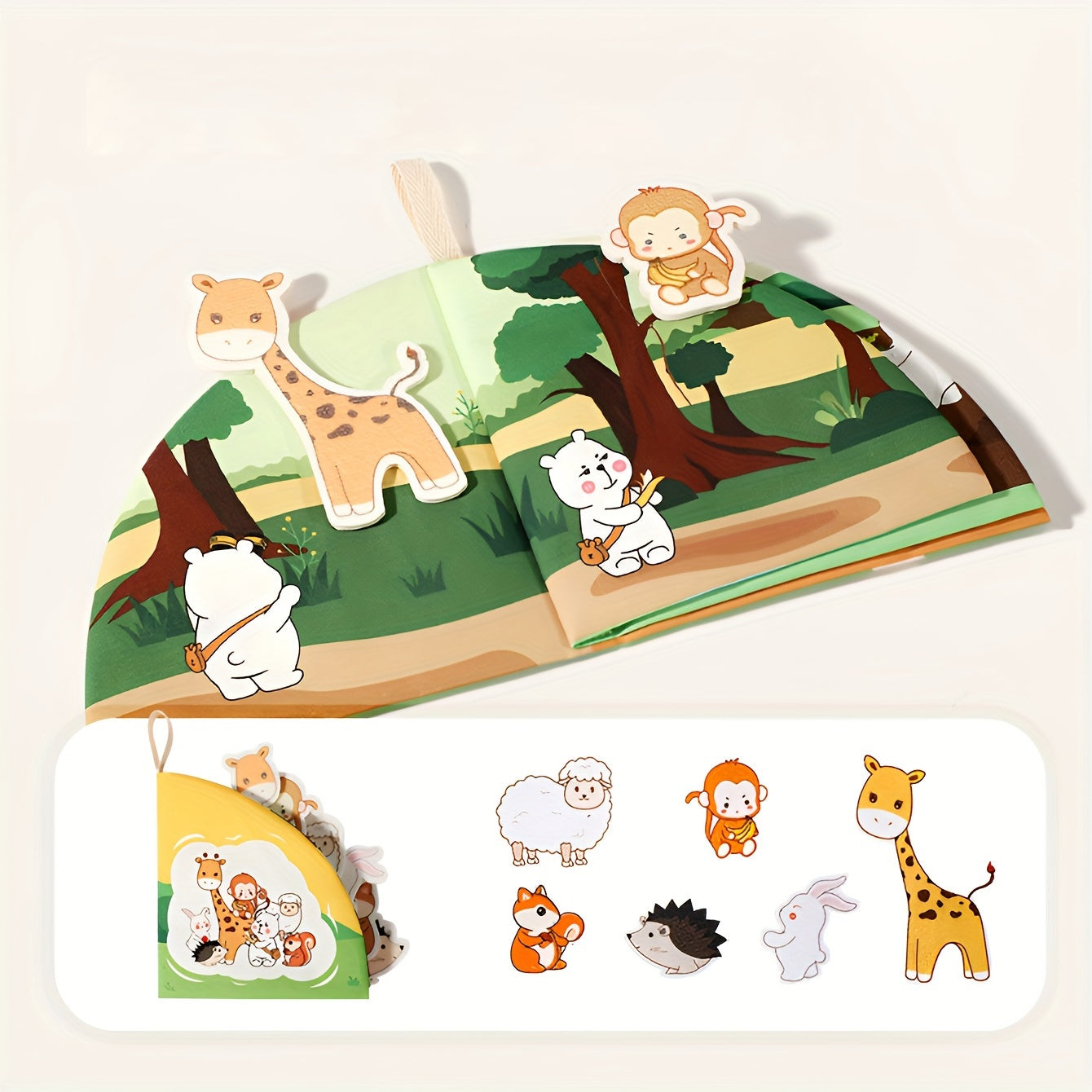 Children's Tear Book Toy with Stickers and Pictures for Cognitive Development Age 0+ Polyester Mixed Color