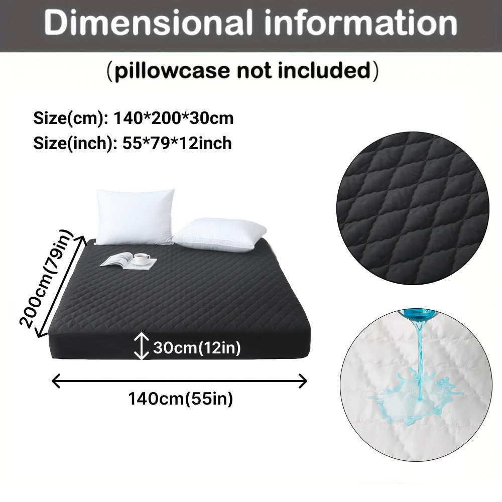 Waterproof Mattress Protector Breathable Dustproof Quilted Bed Cover in White Dark Blue Green Gray