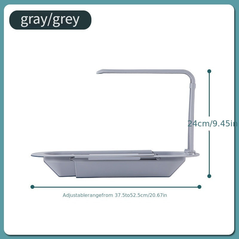 Organizador de fregadero de plástico con estante de secado ajustable sobre el fregadero y cesta de drenaje