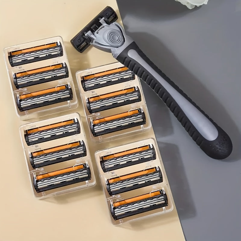 Replaceable 3-Layer Stainless Steel Safety Razor Blades for Men