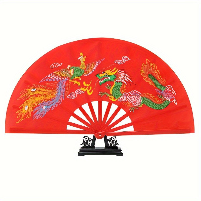 Traditional Chinese Tai Chi Martial Arts Fan with Dragon Design for Performance and Dance Unisex Accessory