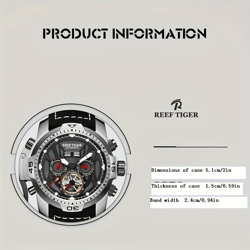 Men's Mechanical Watch Large Tourbillon Skeleton Business Classic Stainless Steel