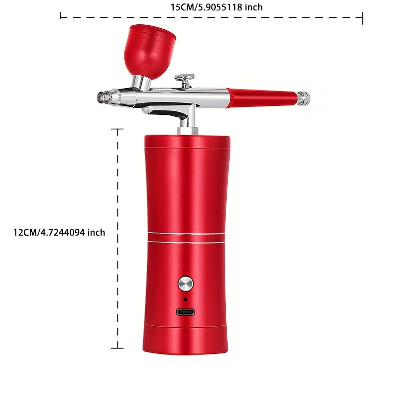 Compact Airbrush Kit with Rechargeable Battery, Mist Sprayer, Spray Gun for Nail Art Crafts and Tattoos