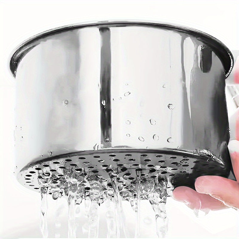Stainless Steel Kitchen Sink Strainer Basket with Easy-Clean and Wet/Dry Hooks