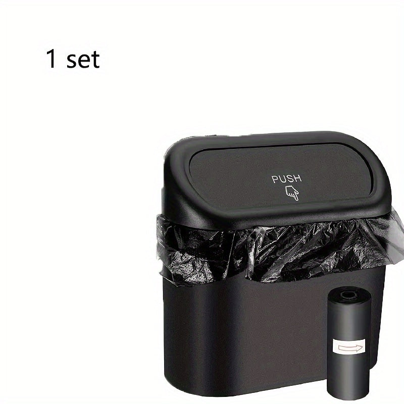 Mini Car Trash Can with Lid and Garbage Bags Leak-Proof ABS
