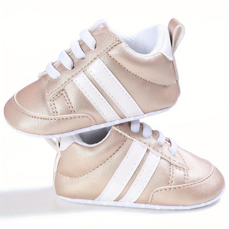 Infant Soft Bottom Stripes Light-Up Sports Shoes for Newborns Spring Fall