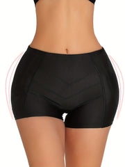 Women's Brown Shaping Shorts Tummy Control Butt Lift Padded Seamless Polyester Spandex