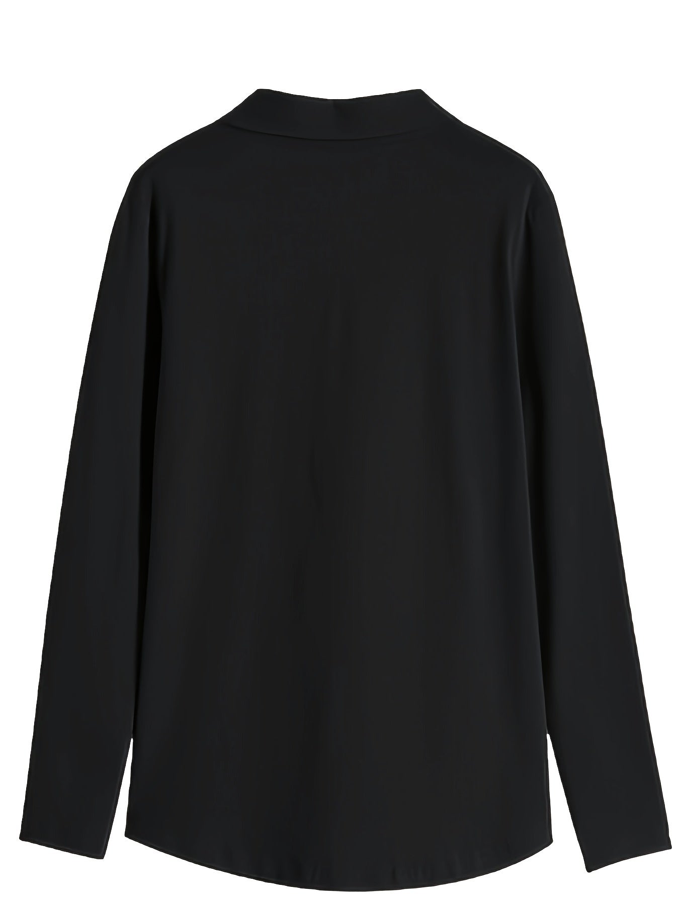 Women's Long Sleeve Solid Color Collared Shirt for Spring and Fall