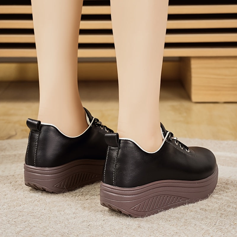 Women's Faux Leather Slip-On Loafers Casual All-Season Shock Absorbing Sole