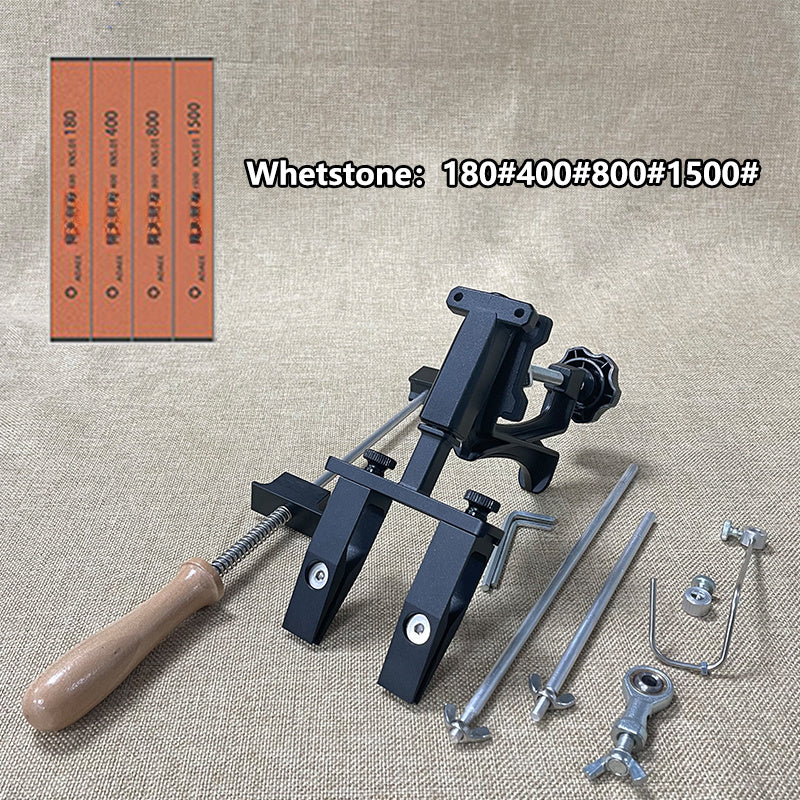 360° Flip Diamond Whetstone Knife Sharpener with Fixed Angle and Wooden Handle