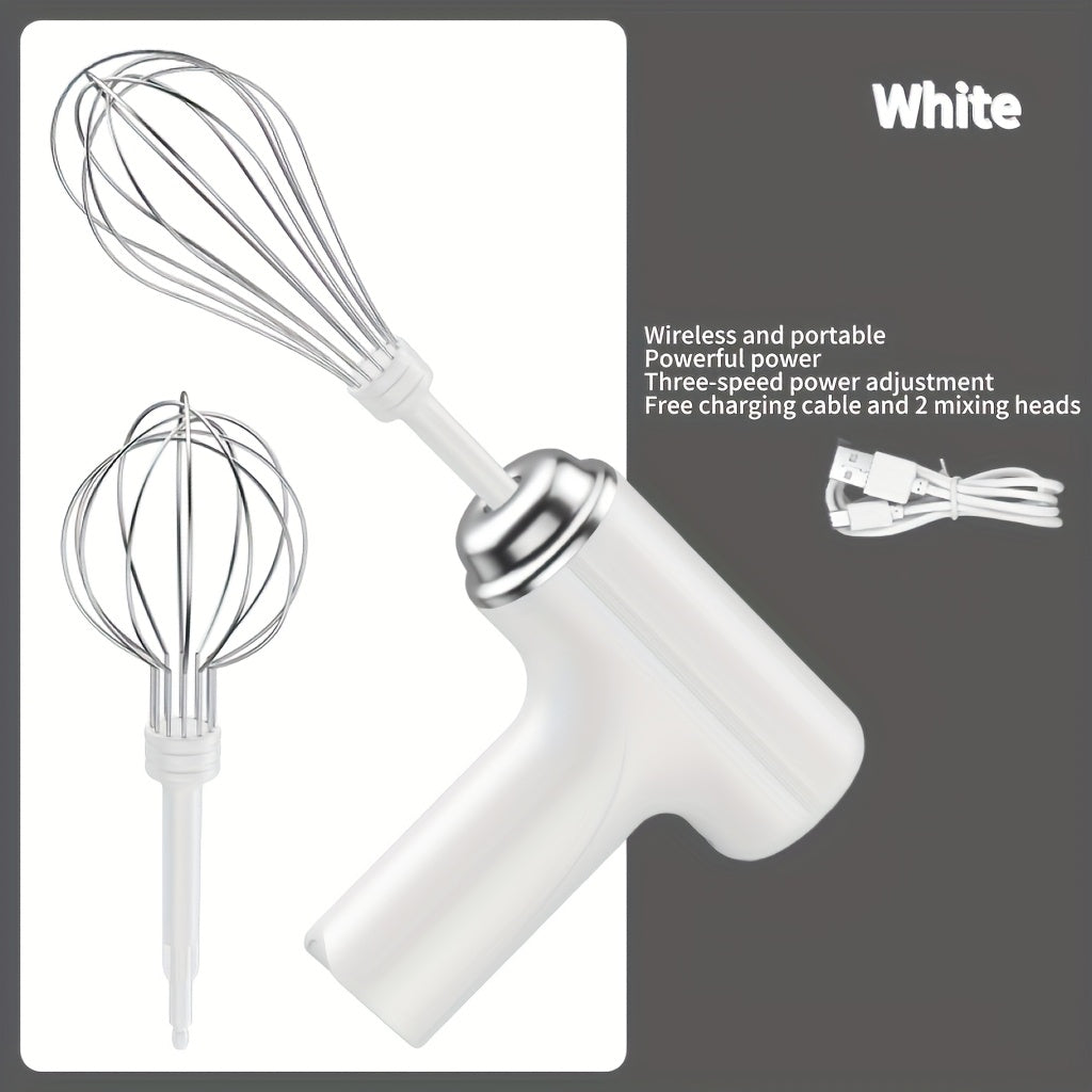 Handheld Electric Eggbeater and Whisk USB Rechargeable Cordless Lightweight for Baking