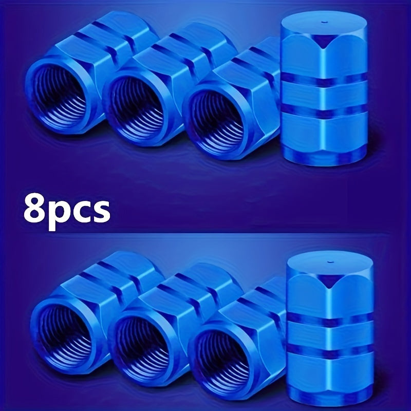 Set of 4 Aluminum Alloy Car Tire Valve Caps Dustproof for Vehicles