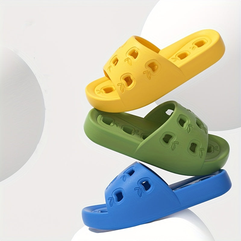 Women's Bathroom Slippers Soft Sole Quick-Dry Cute Apple Indoor Outdoor