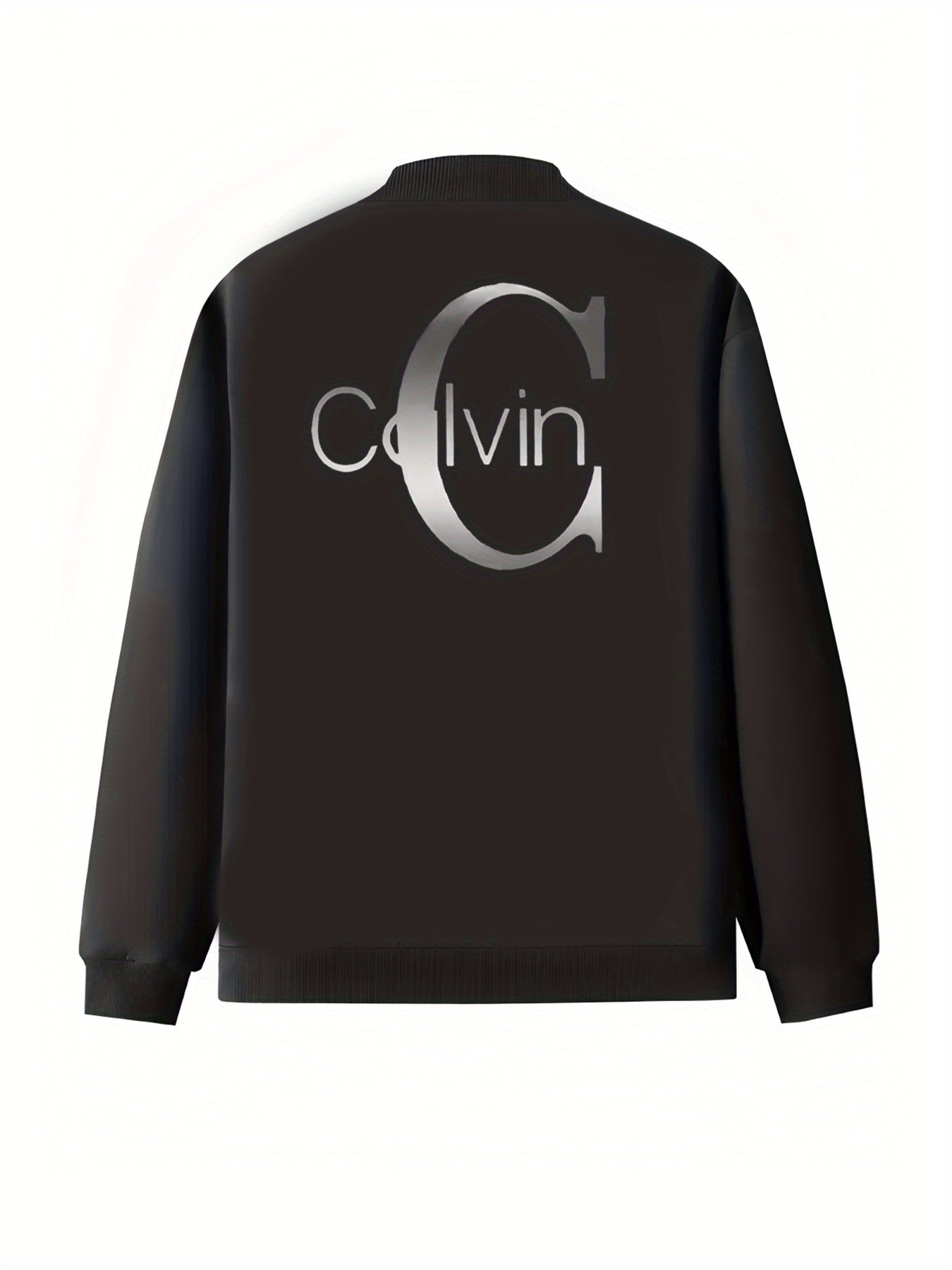 Plus Size Women's Casual Polyester Jacket with Letter Print and Zipper Pockets