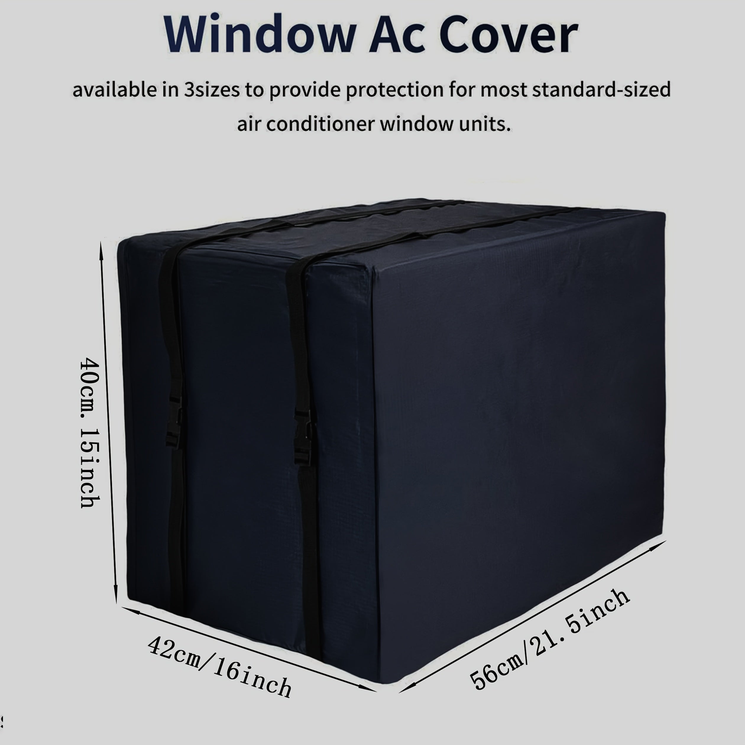 Universal Outdoor Air Conditioner Cover Waterproof UV Dust Wind Resistant Adjustable Straps