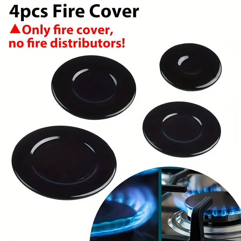 Oven gaz pechlari va pech boshlariga mo'ljallangan 4 ta gaz pechining olov qopqog'i to'plami, tekis yoki konkav