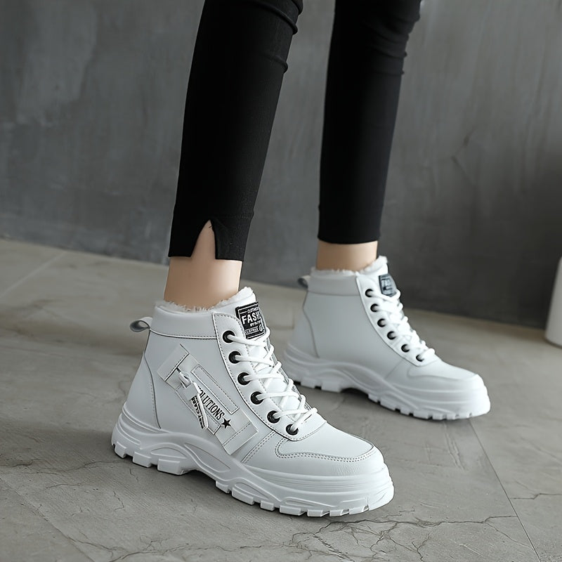 Женские зимние ботинки на меху с плюшевой подкладкой, на толстой подошве, высокие, разные размеры