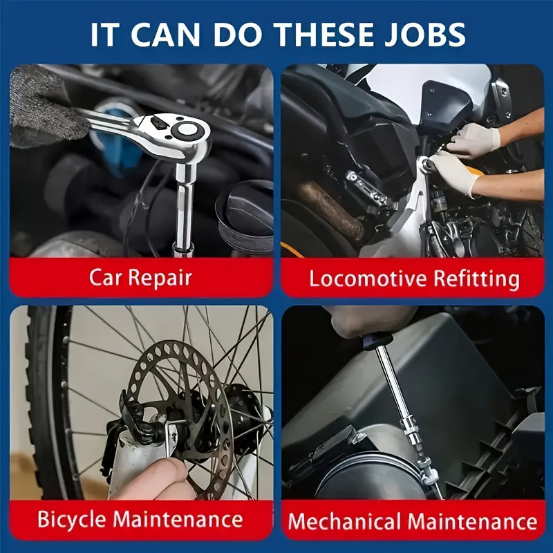 Professional 151-Piece Tool Wrench Set with S2 and Cr-V Sockets