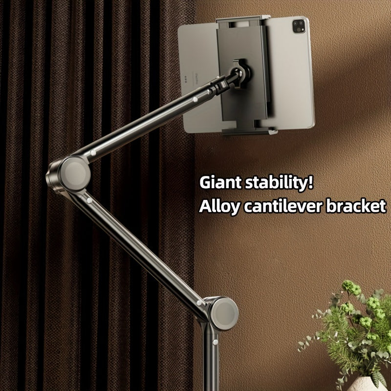 Gooseneck Phone and Tablet Stand Black Steel Adjustable Clamp Bed Desk Holder Compatible with iPhone iPad and Tablets