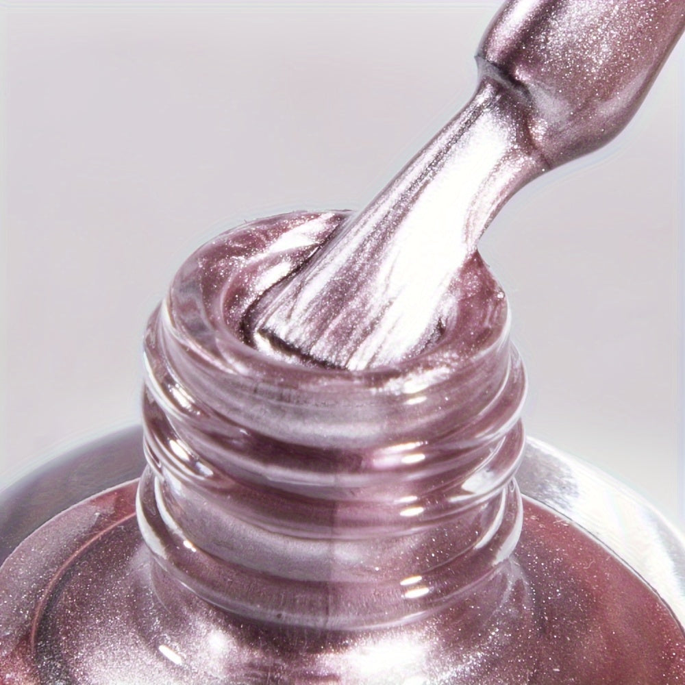 Rose Gold Metallic Nail Polish 12ml Quick Dry Chrome Finish for Adults