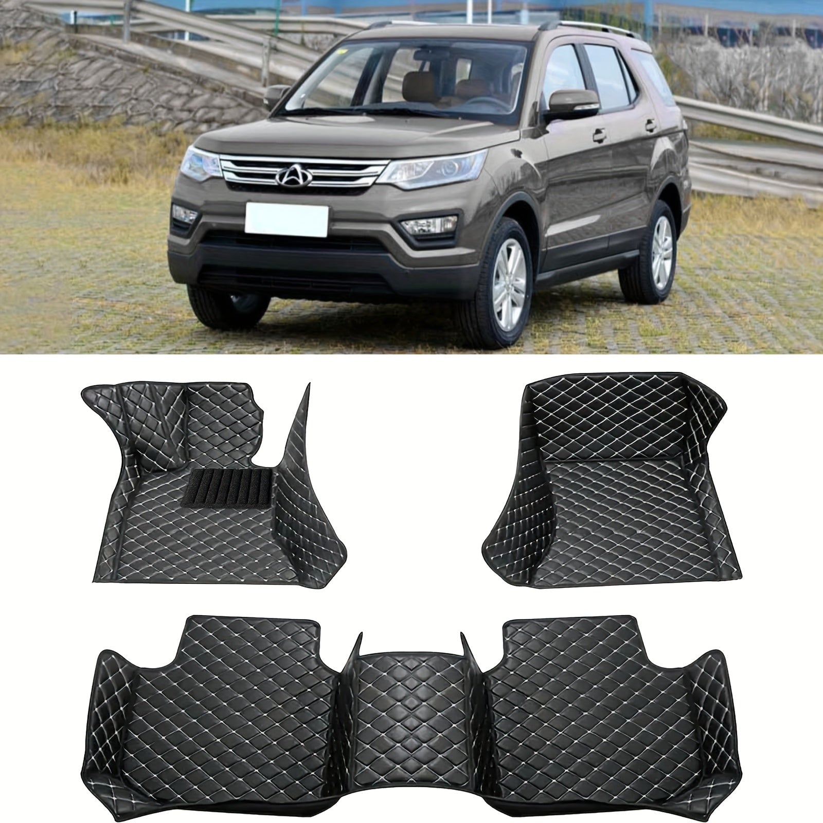 Universal avtomobil pol matosi PUPU charmoq barcha ob-havo uchun 3- qismli to'plam