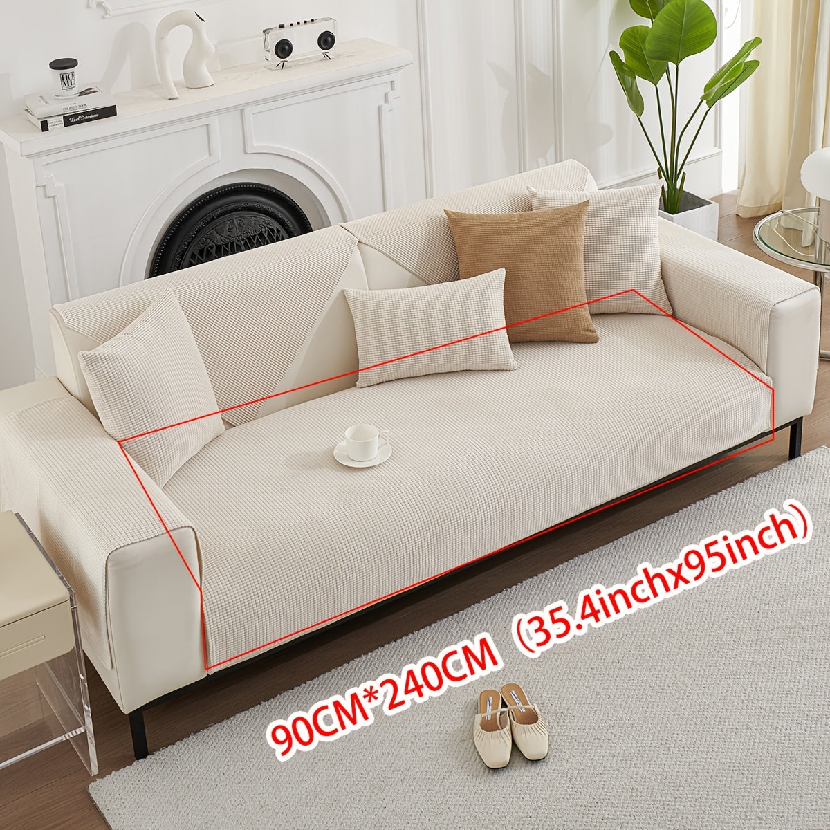 All-Season Velvet Sofa Cushion with Anti-Cat Scratch and Non-Slip Features