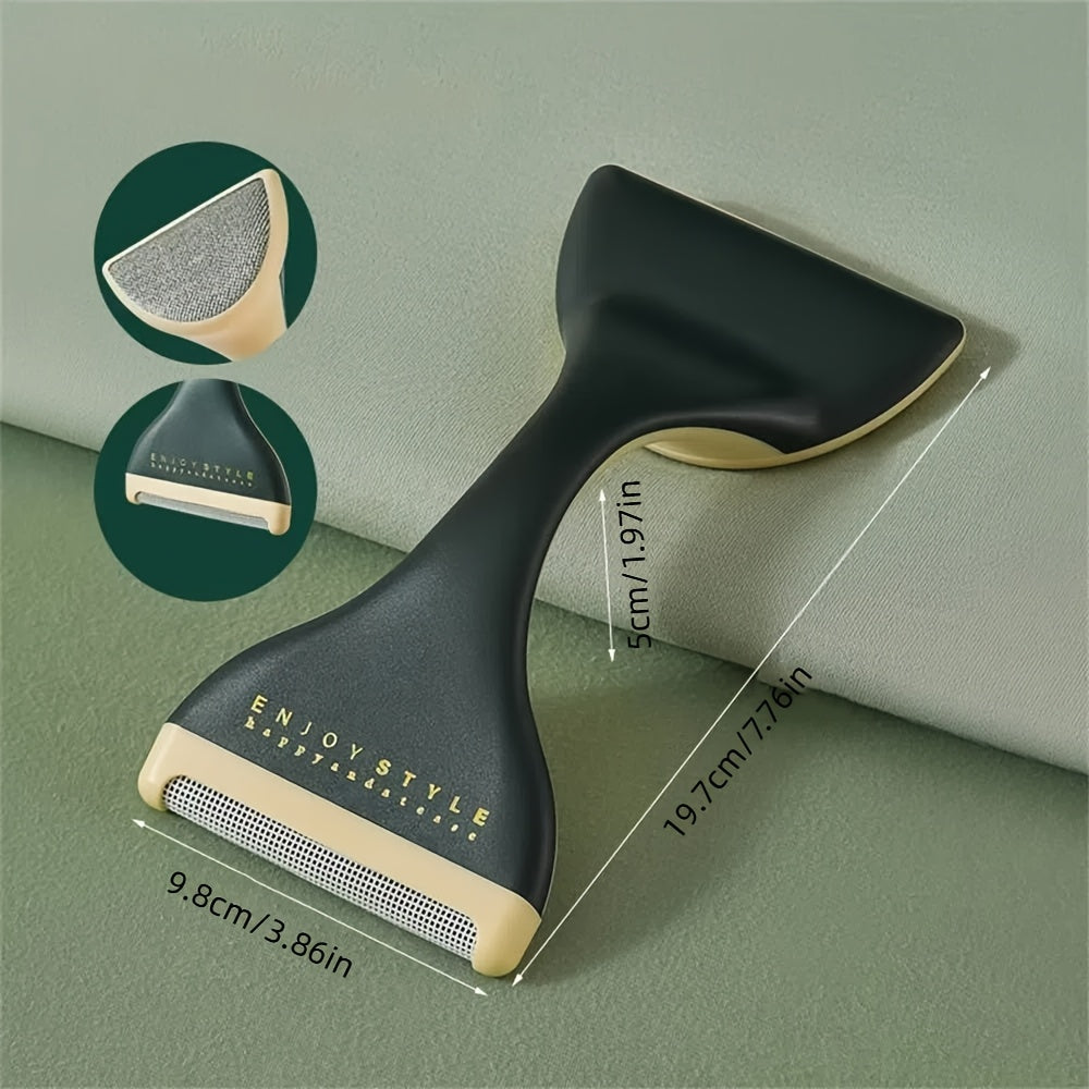 "Ikki tomonlama dizaynga ega Lint olib tashlash cho'tkasi - kiyimlar va gilamlar uchun ixcham va ko'p funksiyali fluff tozalagich, uy tozalash uchun mukammal - oq, yashil va sariq variantlar mavjud"