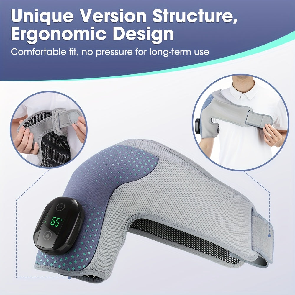 Wireless Shoulder Massager with Heat Vibration Rechargeable Battery
