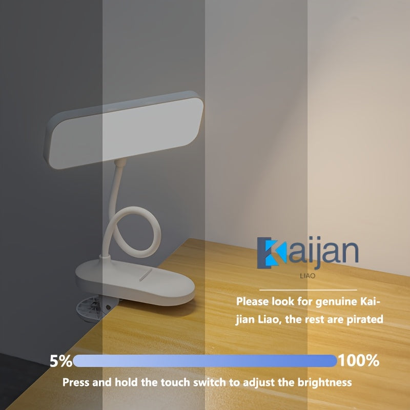 White LED Gooseneck Desk Lamp with Touch Control Adjustable Height and Color Temperature