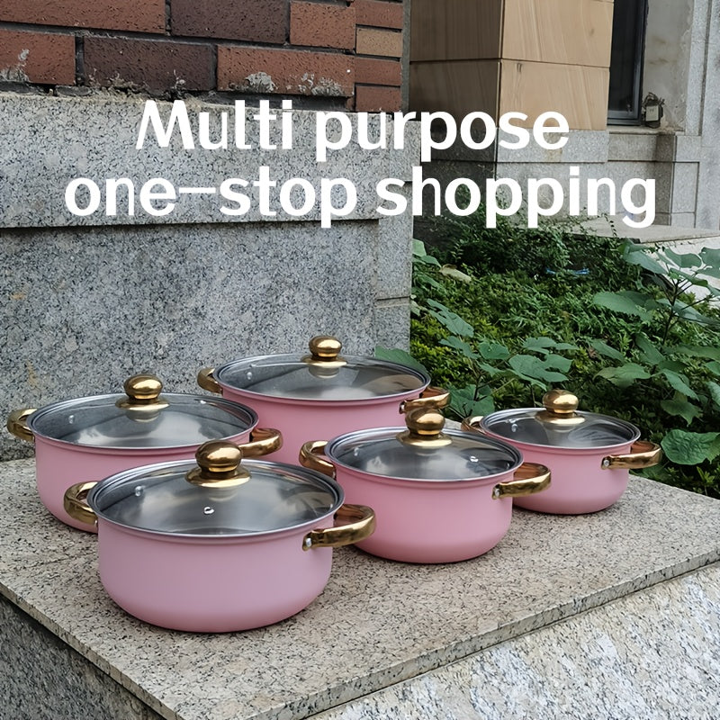 Ikkita tutqichli va shaffof shisha qopqoq bilan mustahkam zanglamas po'latdan yasalgan sho'rva qozoni - ochiq havoda lagerda, induktsion plitalarda ideal, qaynatmalar va jo'xori tayyorlash uchun mukammal, o'ylangan Rojdestvo va Thanksgiving sovg'asi.