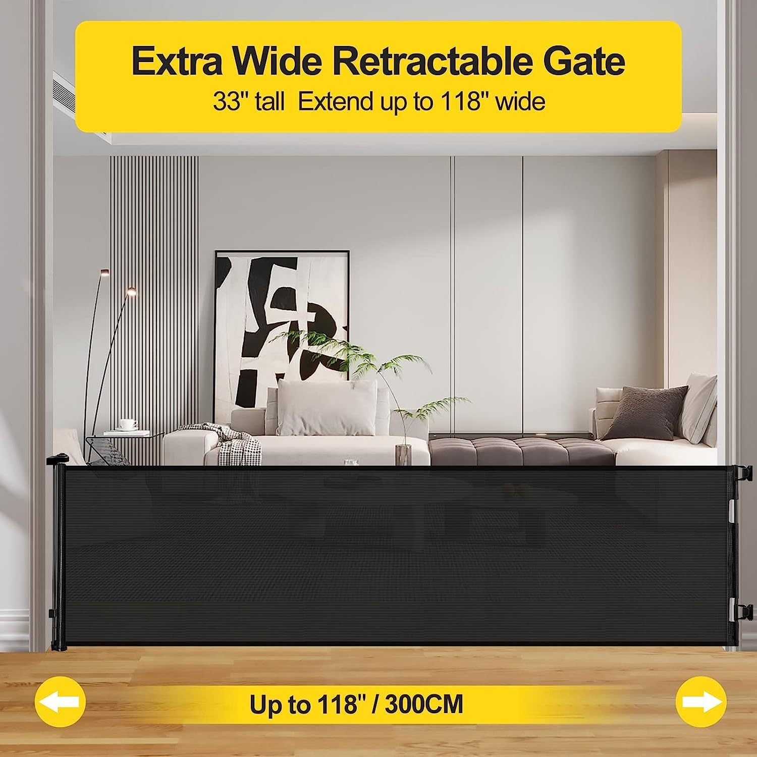 Baby Safety Gate Mesh Retractable Child Gate for Doorways Stairs Indoor Outdoor