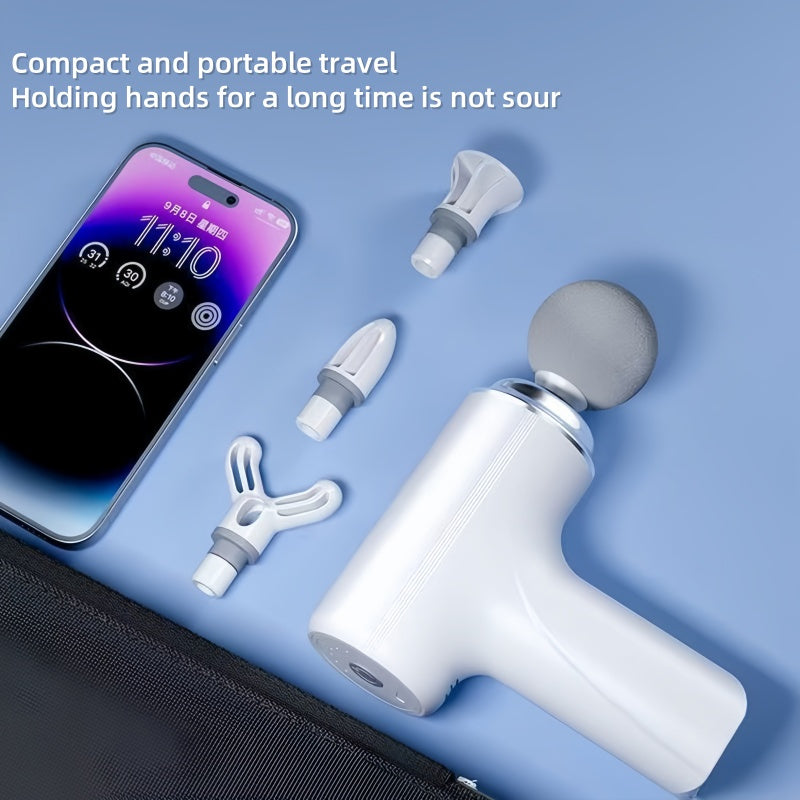 4 ta almashtiriladigan massaj boshliqlari, USB zaryadlash, plastik korpus bilan jihozlangan portativ sport massaj uskunasi, butun tana va uyda foydalanish uchun mos.