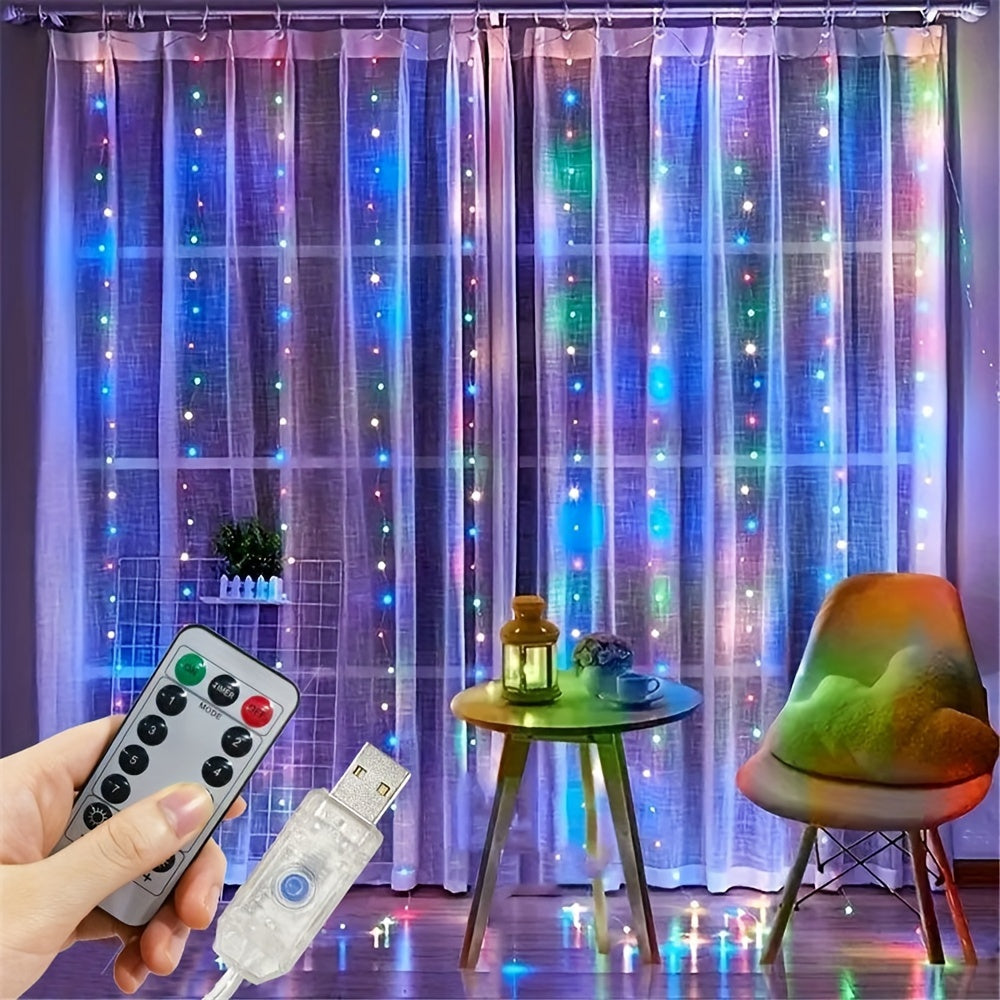 200 Luces de cadena USB blancas cálidas con control remoto para habitación, dormitorio, Navidad, Halloween, decoración del hogar