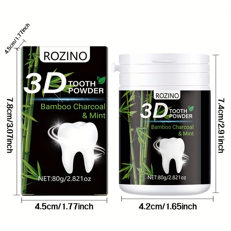 Men Women Natural Bamboo Charcoal Mint Tooth Powder Deep Clean Whitening