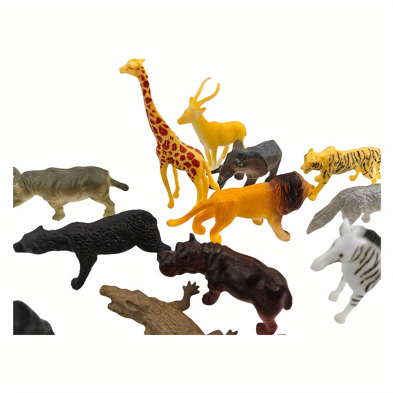 12-Piece Wildlife Animal Figurines Set for Kids Ages 3+ PVC Mixed Color