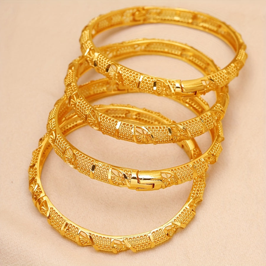 Open-Back Bangle in 18K Gold Plating for Women Stylish Jewelry
