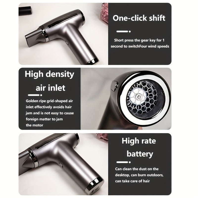 Portable Handheld Fan with Lithium Battery USB Rechargeable Quick Drying Ergonomic Design